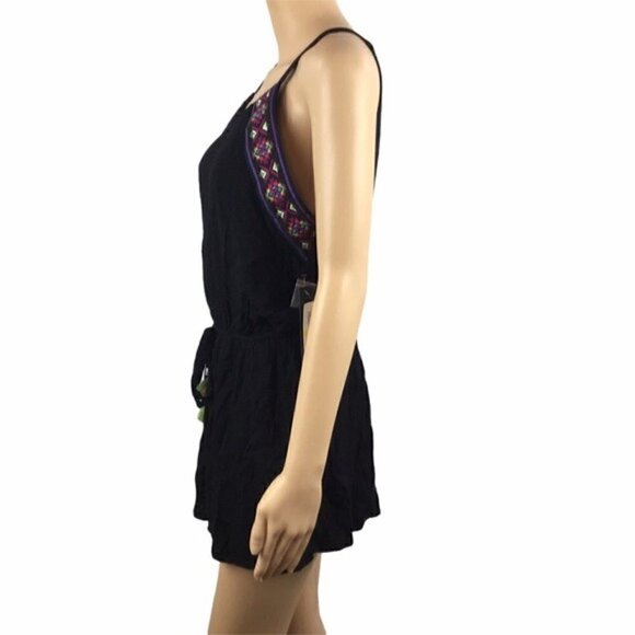 As U Wish Romper Black Keyhole Tie Waist - Picture 4 of 9